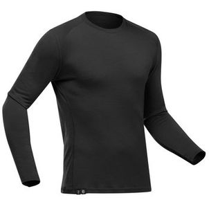 Camiseta Masculina Trilha Trekking Merino Manga Longa Quechua Preto