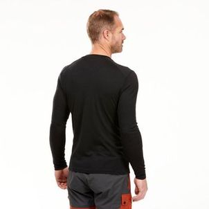 Camiseta Masculina Trilha Trekking Merino Manga Longa Quechua Preto