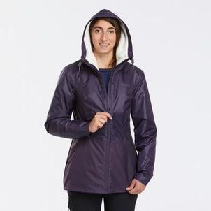 Jaqueta Feminina Trilha 100 Impermeável Térmica Quechua Roxo