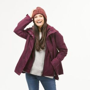 Jaqueta 3 em 1 Feminina Trilha 100 Impermeável Térmica Quechua Vinho