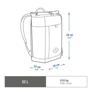 Mochila de Trilha NH Escape 500 Rolltop 32 Litros Quechua-cinza