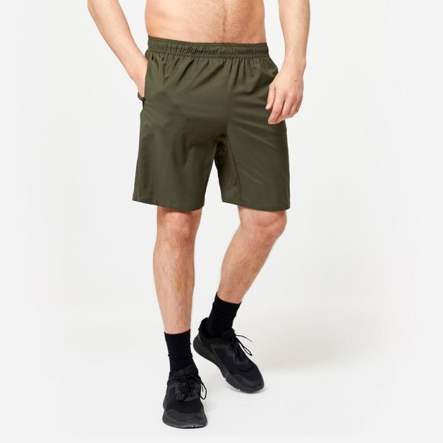 Shorts Masculino de Academia, verde-militar, P