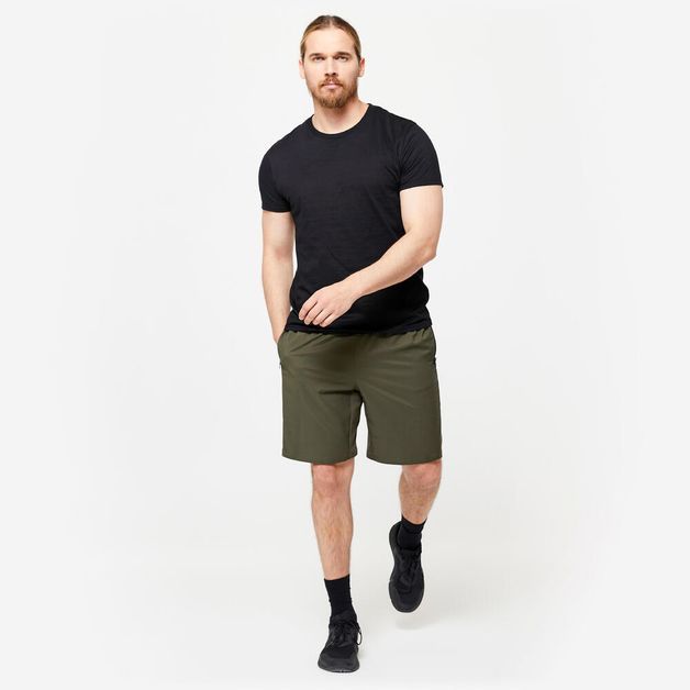 Shorts Masculino de Academia, verde-militar, P