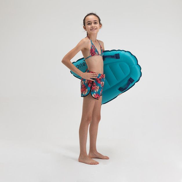 Shorts de Surf Teen, azul-floral, 10 ANOS