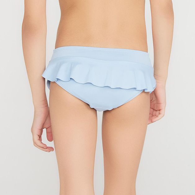 Biquini Infantil de Surf Calcinha Babado Olain, azul, 5-6 ANOS