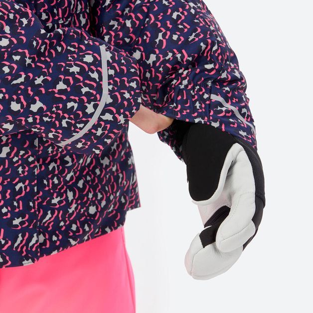Ski-p jkt 500 girl leopard pin, 14 years 5-6 ANOS