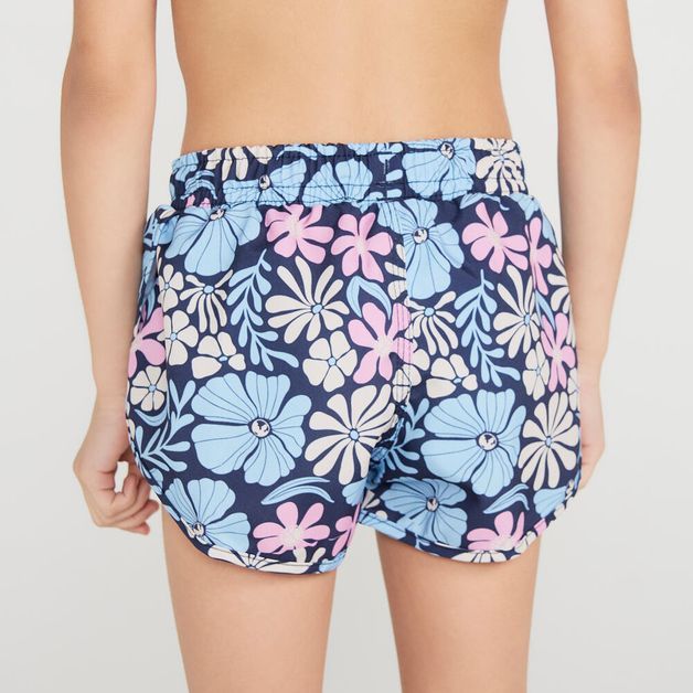 Short Infantil de Surf E Bodyboard Olaian, azul-floral, 3-4 ANOS