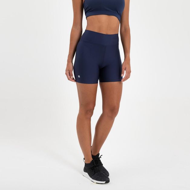 Shorts Feminino de Academia, azul-marinho, PP