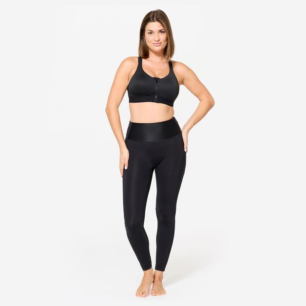 Top Feminino Fitness Cardio com Fecho 900, preto, 3G