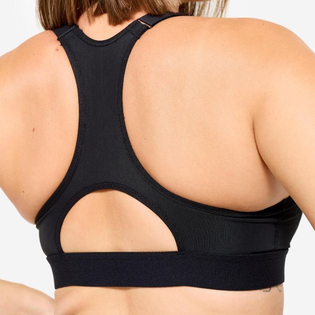 Top Feminino Fitness Cardio com Fecho 900, preto, 3G
