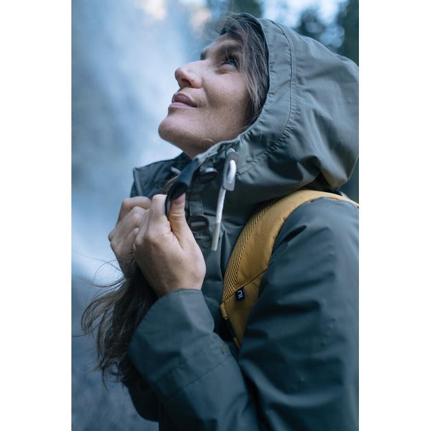 Jaqueta feminina impermeável de trilha NH550, caqui, 3G