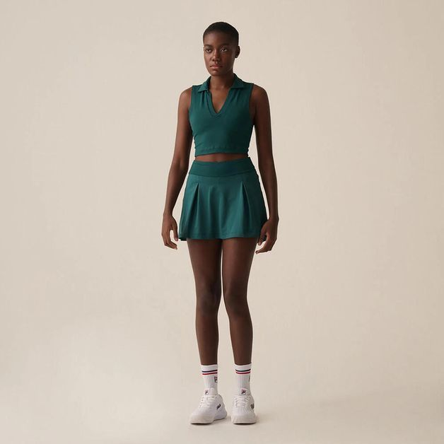 *shorts fem fila tennis basic preto, xl Verde G