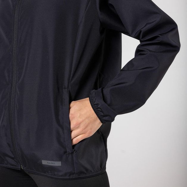 Jacket run wind 100 w whi, uk 16 / eu xl Preto-fumê GG