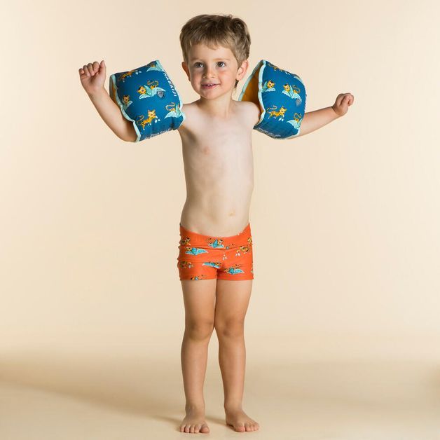 Sunga infantil de natação Boxer BB Nabaiji, laranja, 4-5 ANOS