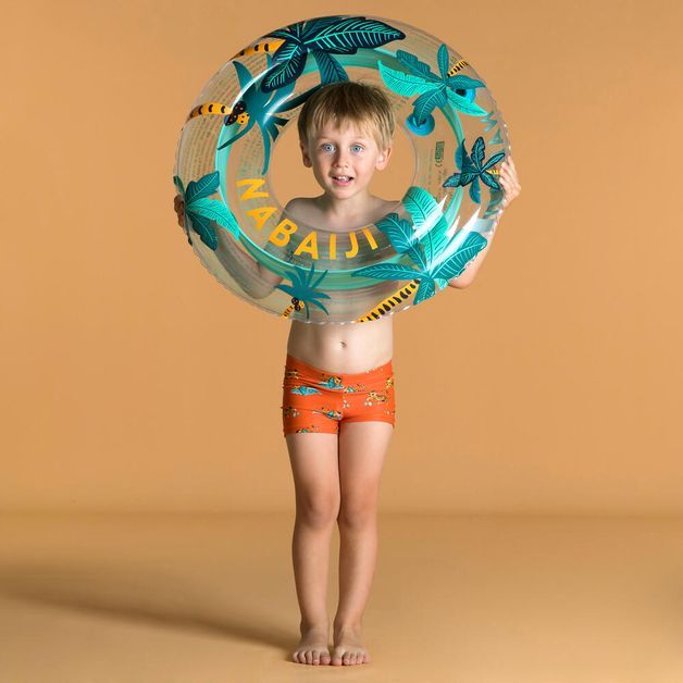 Sunga infantil de natação Boxer BB Nabaiji, laranja, 4-5 ANOS