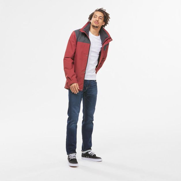 Jaqueta-masculina-de-trekking-Travel-100-3-em-1-vermelho-3G
